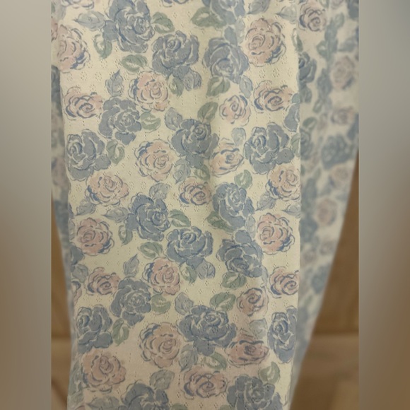 Laura Ashley Vintage Night Gown cotton floral cottage lavender and pink rose XL - Picture 5 of 6